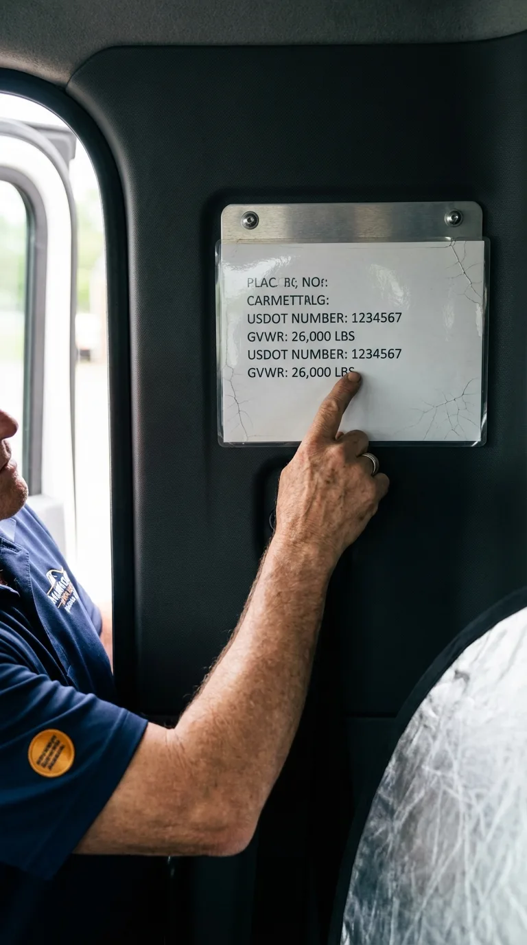 USDOT licensing placard verification in Hartford City
